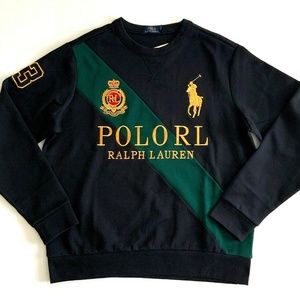 RARE POLO RALPH LAUREN ROYAL CREST SWEATSHIRT L